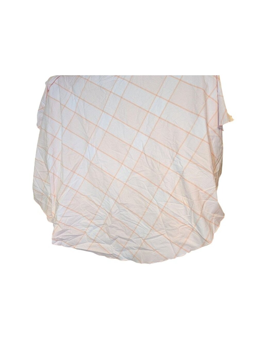 Round Tablecloth With Matching Napkins In Pastel Orange Plaid 70" Diameter Light